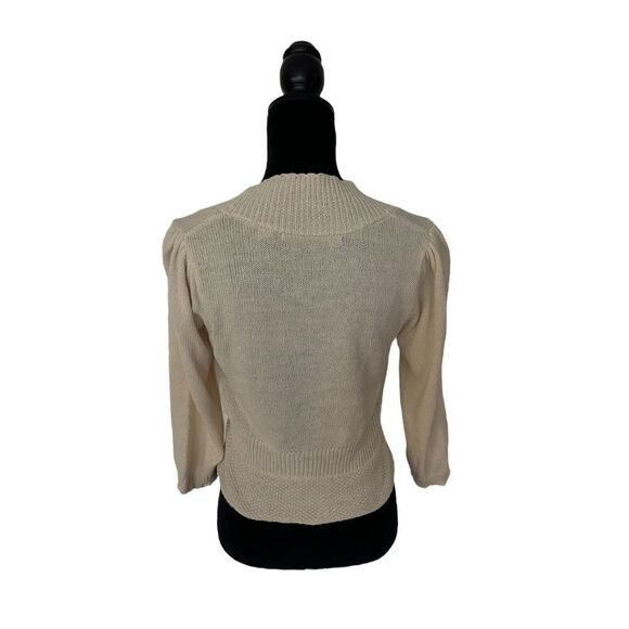 Anthropologie Knitted & Knotted Cottagecore Knit Top in Cream Medium - Picture 3 of 14